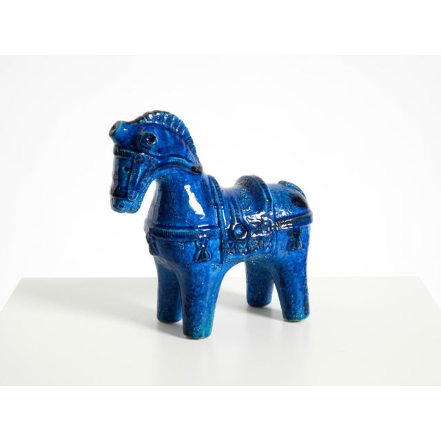 A beautiful, large, decorative ceramic horse from the 1960s, part of the Rimini Blu collection. The design is by the...