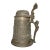 Antique Ornate 1900 Figural German Pewter Lidded Engraved Relief Beer Stein Mug For Sale