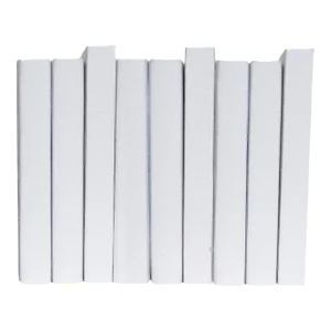 Decorative Books - Snowfall Oversized Linen Wrapped Book Bundle - 1 Foot of White Books