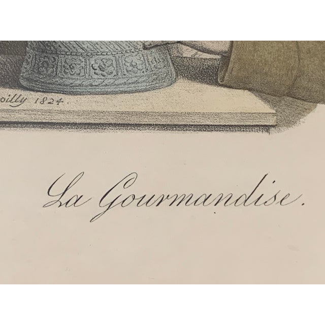 French 1824 French Satirical Lithograph “La Gourmandise” After Louis-Léopold Boilly For Sale - Image 3 of 8