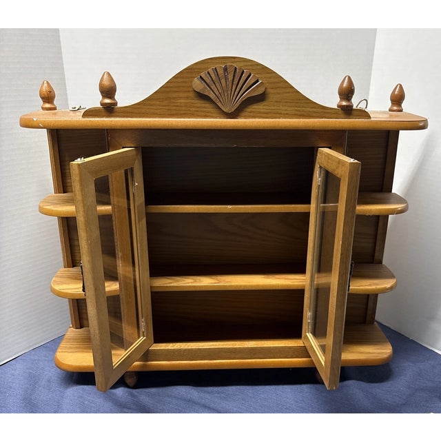 Bronze Vintage MCM Double Door Curio Cabinet For Sale - Image 8 of 9