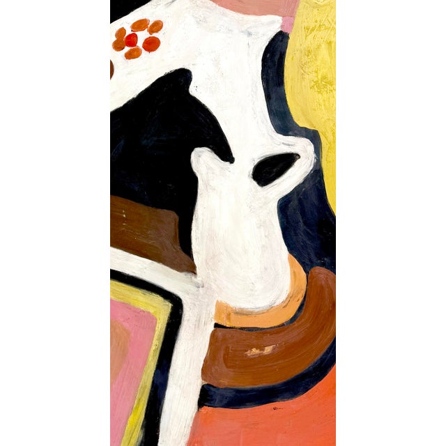 1960's Pink & Yellow Figurative Abstract by Les Anderson For Sale - Image 4 of 11