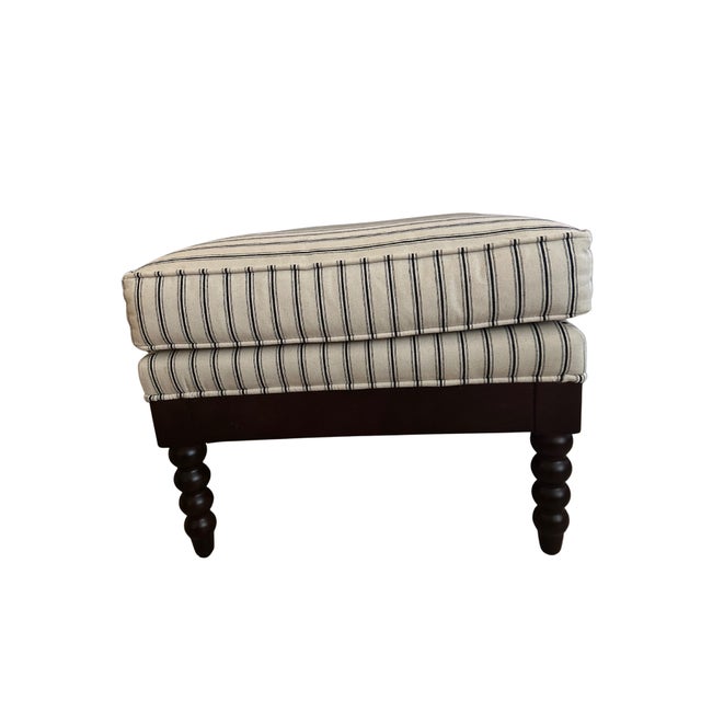 Ballard Designs Two Shiloh Spool Chairs and Matching Ottomans by Ballard Designs With Hardwood Frames For Sale - Image 4 of 10