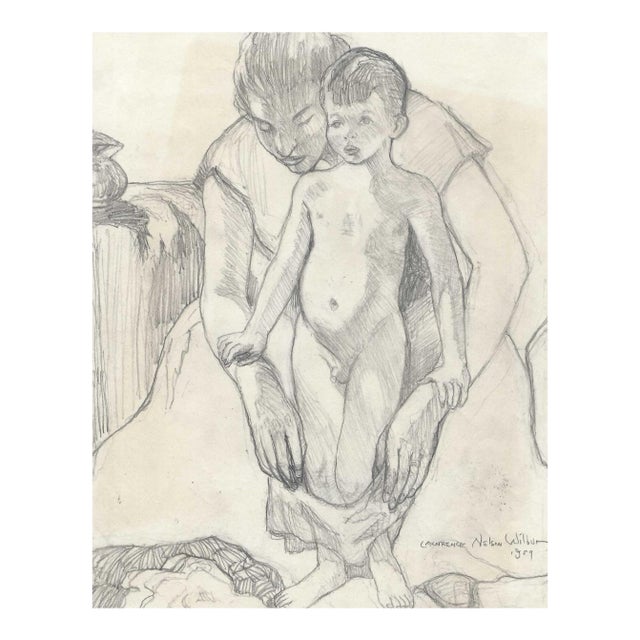 1959 Lawrence Wilbur Tender Years Drawing For Sale