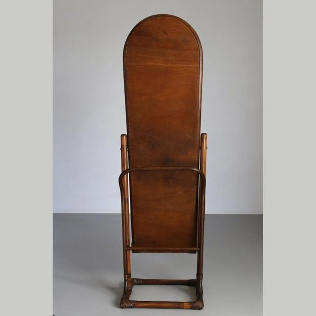 Vintage French Rattan Cheval Mirror, 1960s For Sale - Image 4 of 18