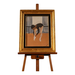 Figure Study, Dancer | Framed Vintage Pat Brown Painting, Signed For Sale