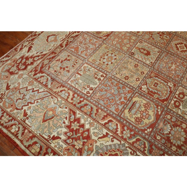 Early 20th Century Square Garden Box Persian Bakhtiari Rug - 13'1" x 15'2" For Sale - Image 11 of 12