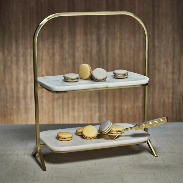 The classic look of marble and gold, combined with the functionality of a 2-tier stand, makes this the perfect addition to...
