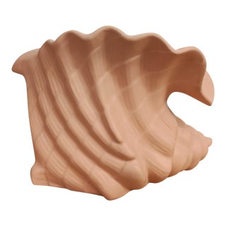 Large Sculptural Seashell Planter From Portugal For Sale