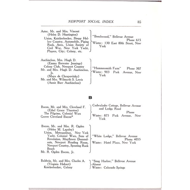 Newport Social Index 1929 For Sale - Image 11 of 14