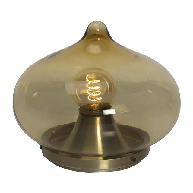 Brown Brown Glass Drop Ceiling Lamp from Dijkstra Lampen For Sale - Image 8 of 10