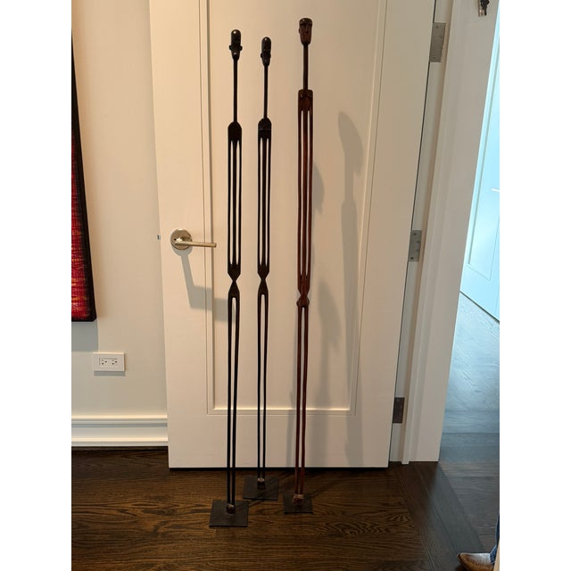 Wood Set of 3 Sculptural Wooden Figures — Organic Modern, Primitive Minimalism For Sale - Image 7 of 10