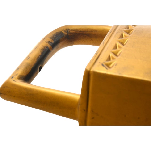 McCoy Gold Ceramic Iron Planter For Sale In Chicago - Image 6 of 8