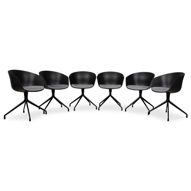 AAC20 Chairs in Grey and Black Plastic from Hay, Set of 6 For Sale - Image 18 of 18