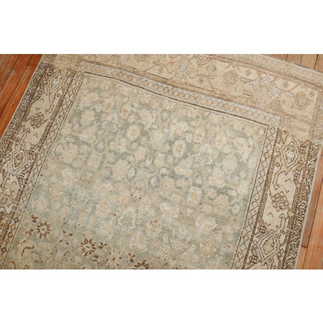 Pale Green Antique Bidjar Accent Rug For Sale - Image 9 of 9