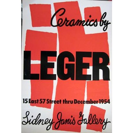 Ceramics by Leger, Sidney Janis Gallery Original Poster, 1954 Original Period Lithograph 19 3/4 × 15 1/2 in 50.2 × 39.4 cm...