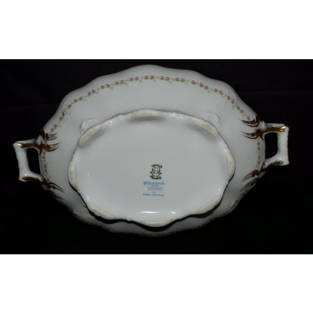 Antique Wm Guerin Limoges Covered Soup Tureen Serving Dish Pink Roses Gold Trim For Sale - Image 16 of 18