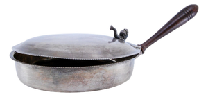 Silver Whisk with Wooden Handle and Fish-Shaped Knob Lid