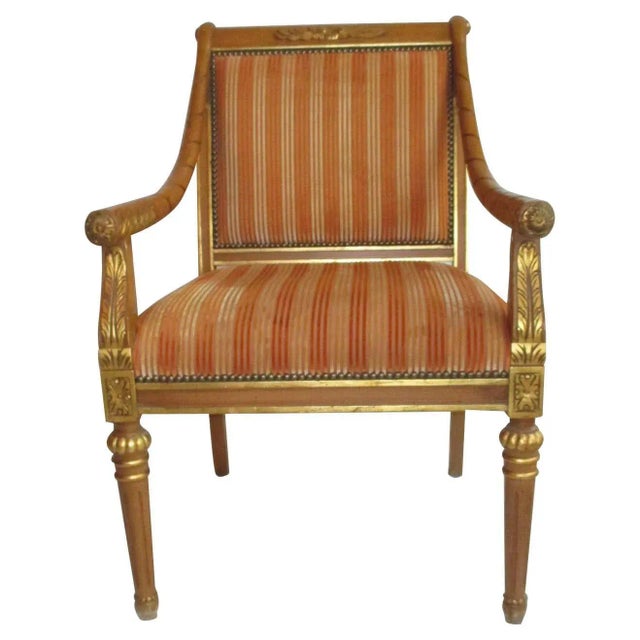 Vintage Gilded Accent Chair For Sale - Image 11 of 11