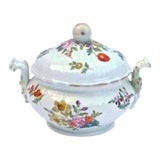 Porcelain Antique Floral Lidded Tureen For Sale