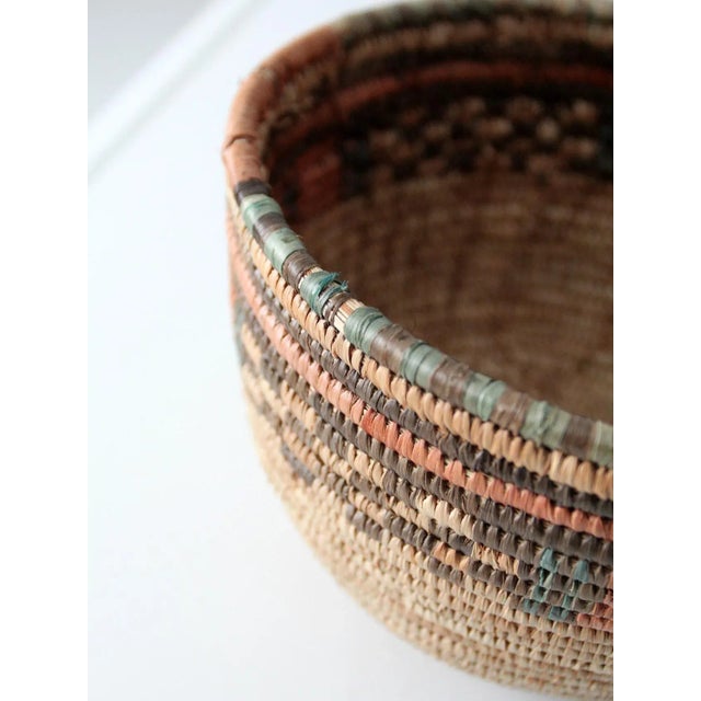 Wood Vintage Coiled Basket For Sale - Image 7 of 12