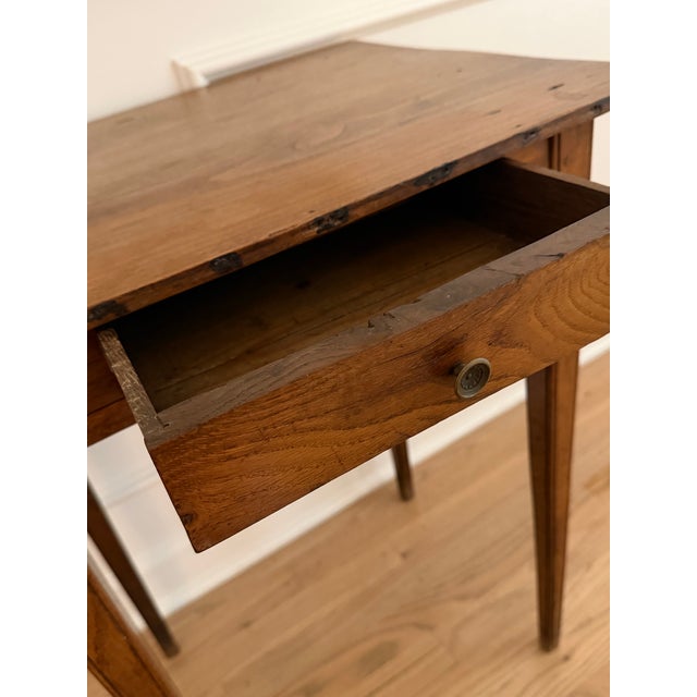 19th Century French Rustic Side Table With Drawer For Sale - Image 4 of 12
