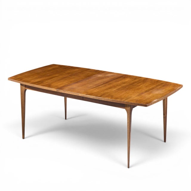 Broyhill Brasilia Mid Century Walnut Expanding Dining Table With 1 Leaf For Sale - Image 10 of 10