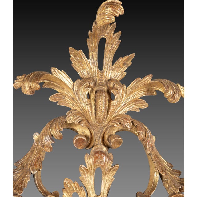 Antique Carved Giltwood Wall Mirror, 1770 For Sale - Image 6 of 7
