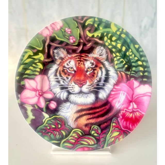 Black Fitz and Floyd Exotic Jungle Tiger Plate For Sale - Image 8 of 8