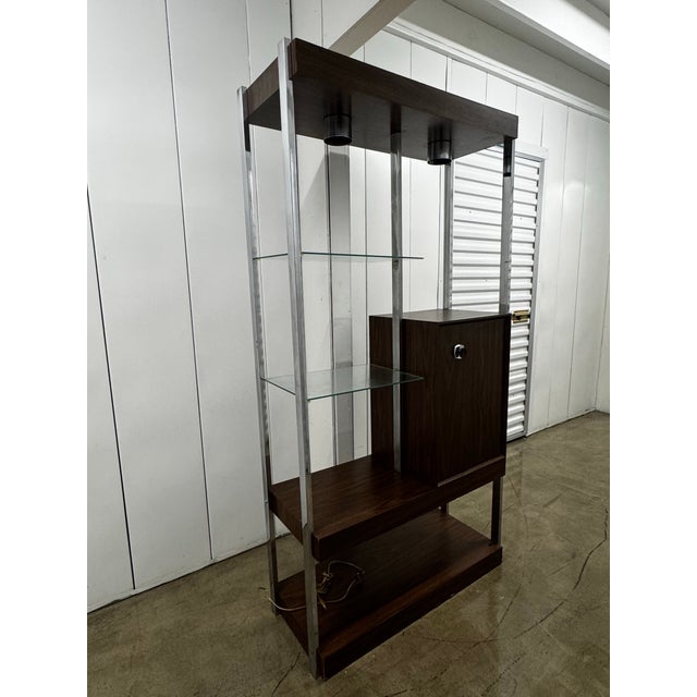 Vintage Chrome and Veneer Etagere by Sunrise Design For Sale - Image 11 of 12
