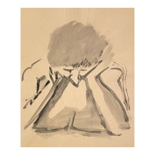1963 Neil Meitzler Mid Century Watercolor Figure For Sale