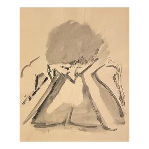 1963 Neil Meitzler Mid Century Watercolor Figure