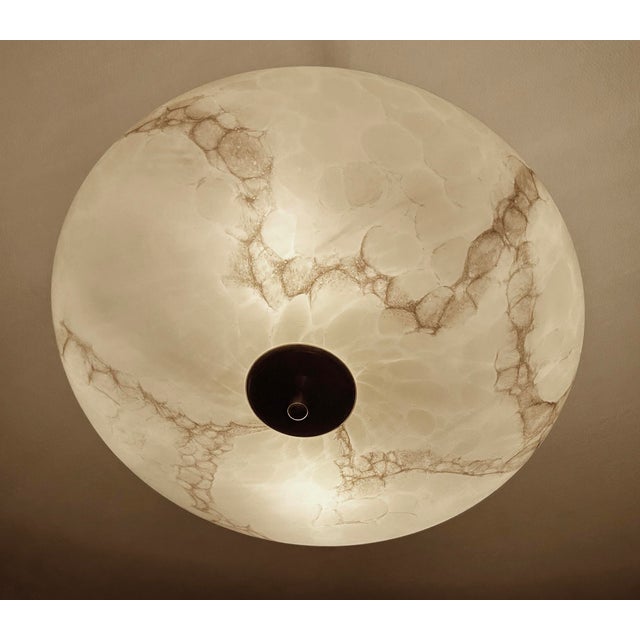 Art Deco Pendant Light in Ivory Marble Glass, 1930s For Sale - Image 14 of 18