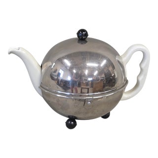 Vintage Art Deco Furstenberg Bavarian Tea Pot W/ Insulated Stainless Steel Cozy For Sale