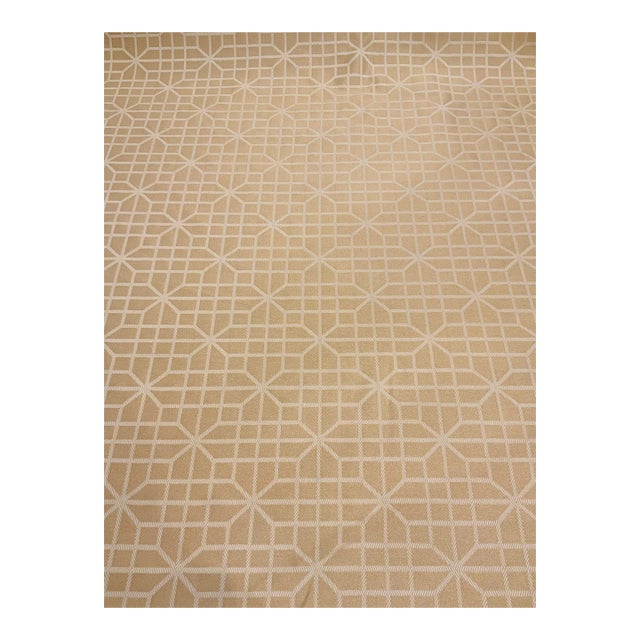 Chaddock: F6183-Flax Geometric Woven Designer Fabric - 45 Yards For Sale