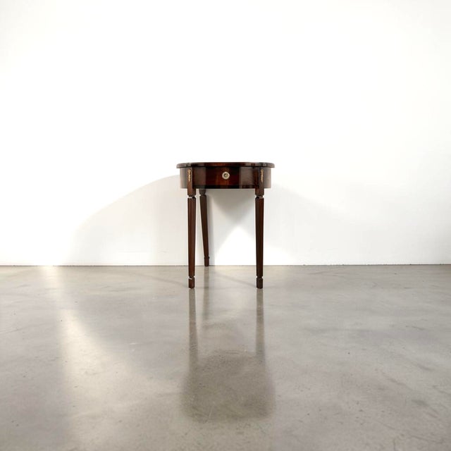 Empire Style Mahogany Demi-Lune Console Table, Europe, 20th Century For Sale - Image 4 of 9