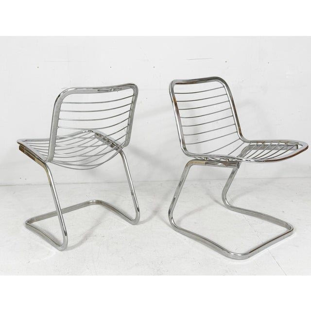 Metal Sabrina Cantilever Chairs by Gastone Rinaldi for Rima, Italy, 1970s, Set of 4 For Sale - Image 7 of 18