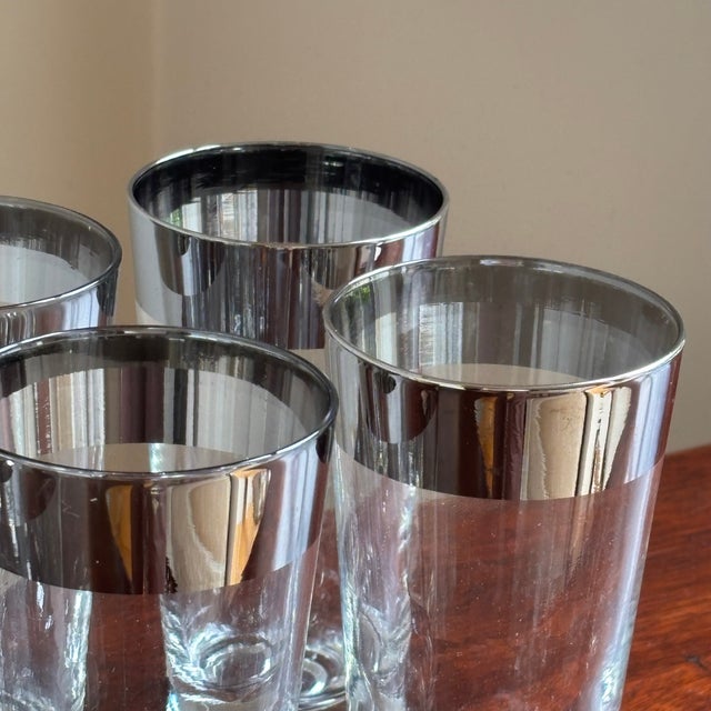 MCM Dorothy Thorpe-Style Platinum Rimmed Tumblers — Set of 6 For Sale - Image 10 of 13