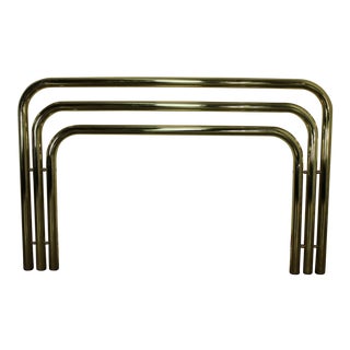 Special for Sarah - Bold and Brass Tubular Full-Queen Headboard 1970s Style of Karl Springer For Sale