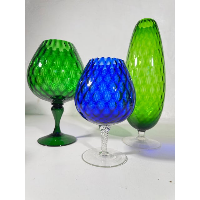 Mid-Century Empoli Glass, 1960s, Set of 3 For Sale - Image 4 of 18