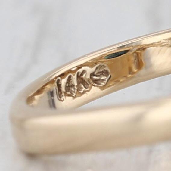 2010s 0.65ctw Blue Sapphire Diamond Ring 14k Yellow Gold Size 6.5 For Sale - Image 5 of 8