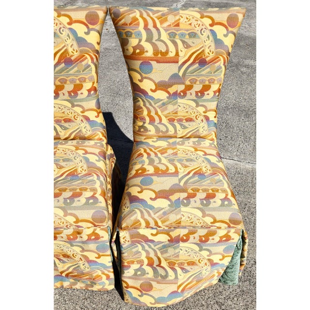 Metal Draped Parsons Dining Chairs - Set of 4 For Sale - Image 7 of 17