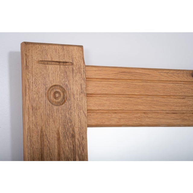 Brutalist Brutalist Danish Oak Mirror, 1950s For Sale - Image 3 of 5