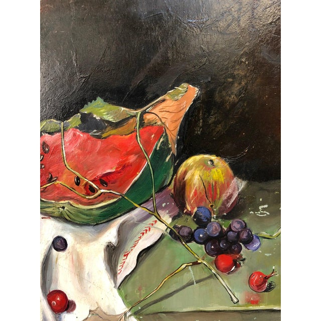 Rustic European Mid 20th Century Still Life Original Oil Painting on Board For Sale - Image 3 of 5