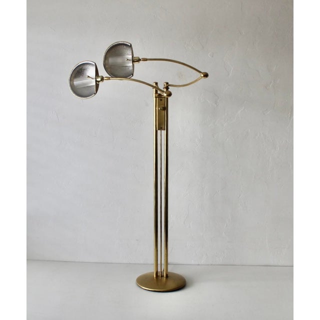 1980s Postmodern Adjustable Two Light Brass Floor Lamp by Holtkoetter Luechten For Sale - Image 14 of 17