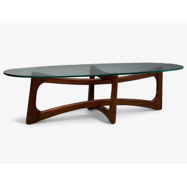Adrian Pearsall, Walnut, Glass, Coffee Table, United States, 1960s For Sale - Image 4 of 9