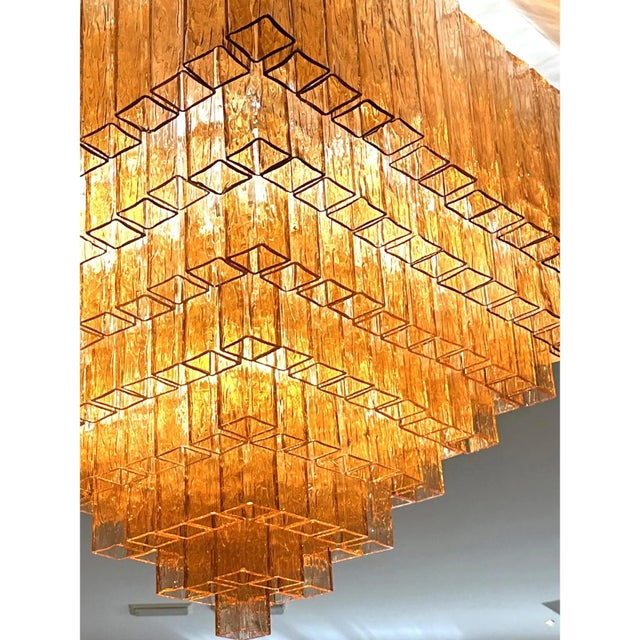 Venetian Amber-Rosè Murano Glass Flush Mount by Simoeng for Simoeng For Sale - Image 4 of 6