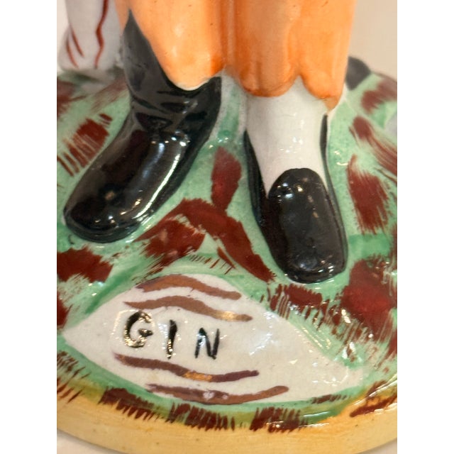 Staffordshire Antique Staffordshire “Gin and Water” Temperance Figure For Sale - Image 4 of 10