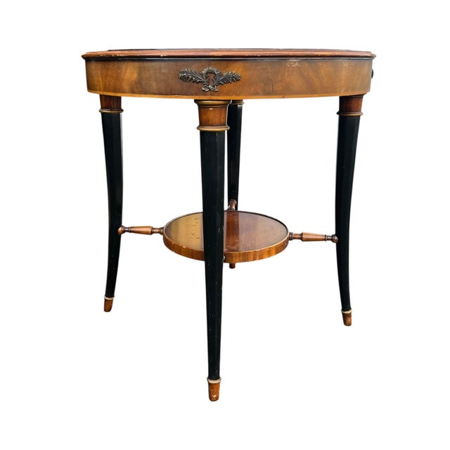Traditional 1920’s French Neoclassical Marble-Top Accent Table For Sale - Image 3 of 7