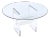 Clear Lucite Acrylic Pedestal Dining Table With Round Glass and Prism Center For Sale